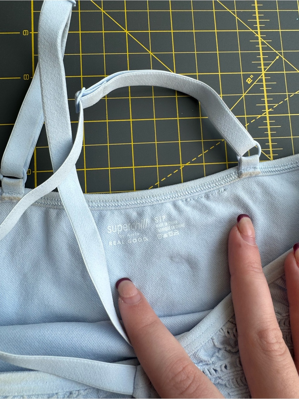 Aerie Light Blue Lace Trim Cami Top - Picture 3 of 3